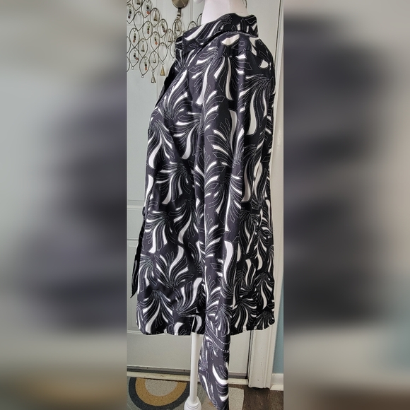 Pendleton Button Down Top Jacket Women's 16 Black & White Geometric 100% Cotton - Picture 2 of 13